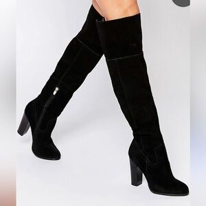 Aldo over the Knee High Black Heeled Boots for Women size 6